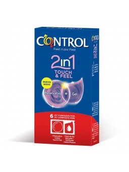 Control 2 In One Touch And Feel & Lubricante 6 uds - Comprar Condones extra finos Control - Preservativos extra finos (1)