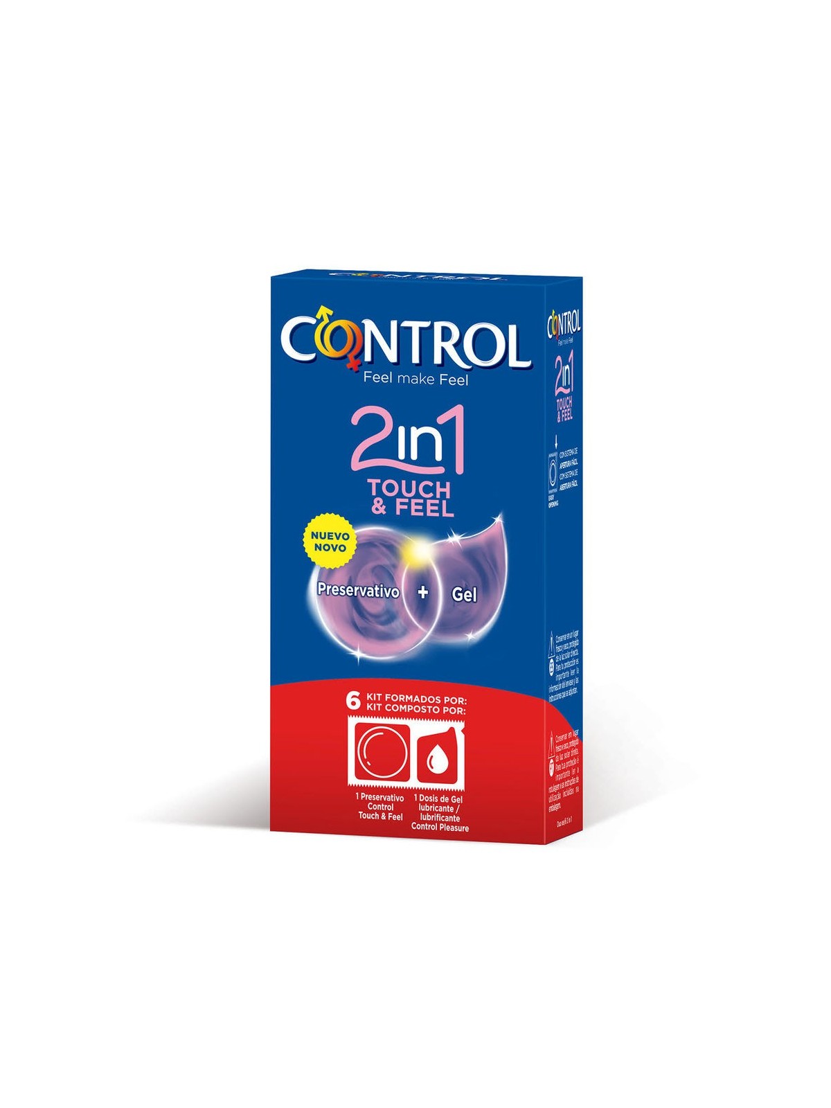 Control 2 In One Touch And Feel & Lubricante 6 uds - Comprar Condones extra finos Control - Preservativos extra finos (1)