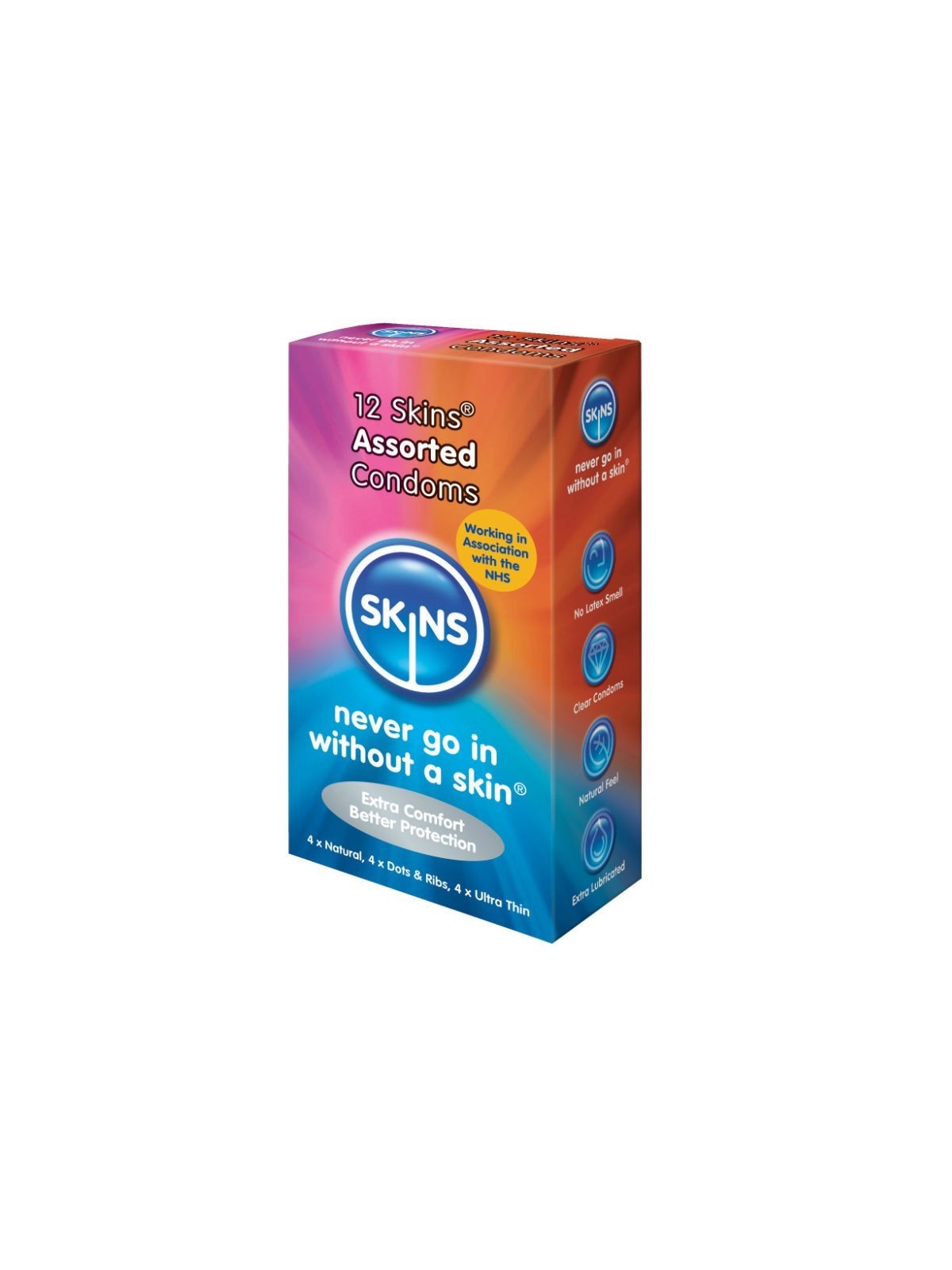 Skins Preservativos Natural & Fino & Puntos & Estrías 12 uds - Comprar Condones especiales Skins - Preservativos especiales (1)