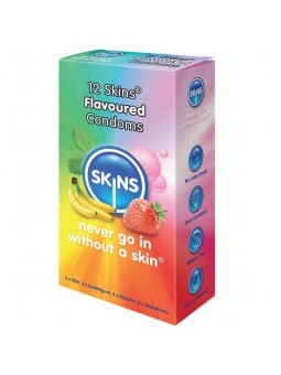 Skins Preservativo Sabores Varios 12 uds - Comprar Condones de sabor Skins - Preservativos de sabores (1)