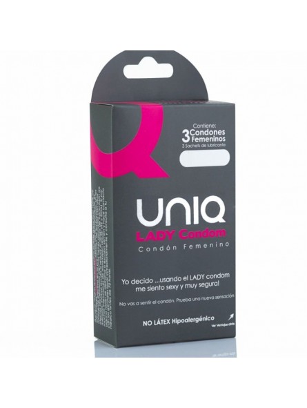 Unique Condom Femenino Con Liguero Sin Látex 3 uds - Comprar Condones especiales Unique - Preservativos especiales (1)