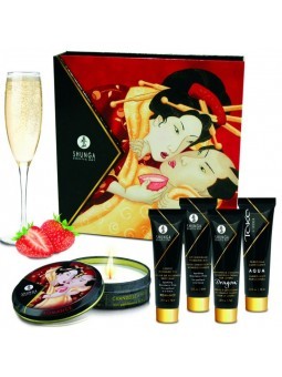 Kit Secret Geisha Fresa Champagne - Comprar Kit masaje erótico Shunga - Kits de masaje erótico (1)