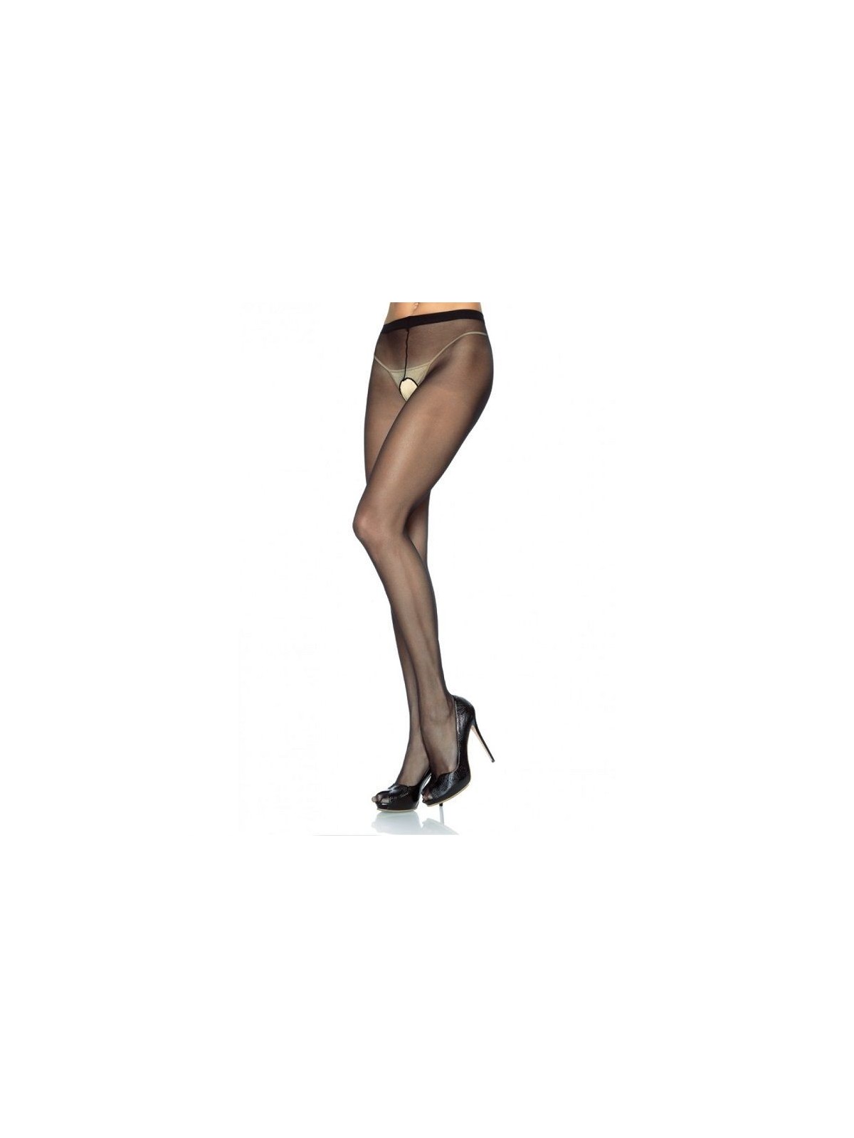 Panties De Nylon Con Abertura En La Entrepierna Negro - Comprar Medias sexy Leg Avenue - Medias sexys (1)