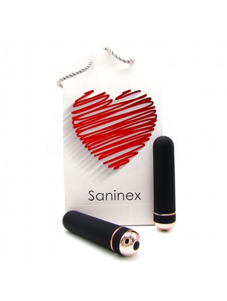 Saninex Orgasmic Elegance Negro & Dorado 13 cm - Comprar Bala vibradora Saninex - Balas vibradoras (2)