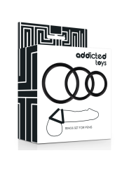 Addicted Toys Set Anillos Pene Negro - Comprar Anillo silicona pene Addicted Toys - Anillos de silicona pene (2)