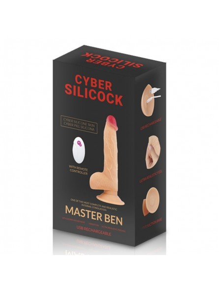 Cyber Silicock Realístico Control Remoto Master Ben - Comprar Vibrador realista Cyber Silicock - Dildos anales (4)
