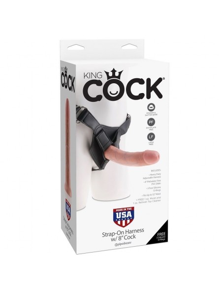 King Cock Harness Con Pene Realístico 20.3 cm - Comprar Arnés dildo sexual King Cock - Arneses sexuales (3)