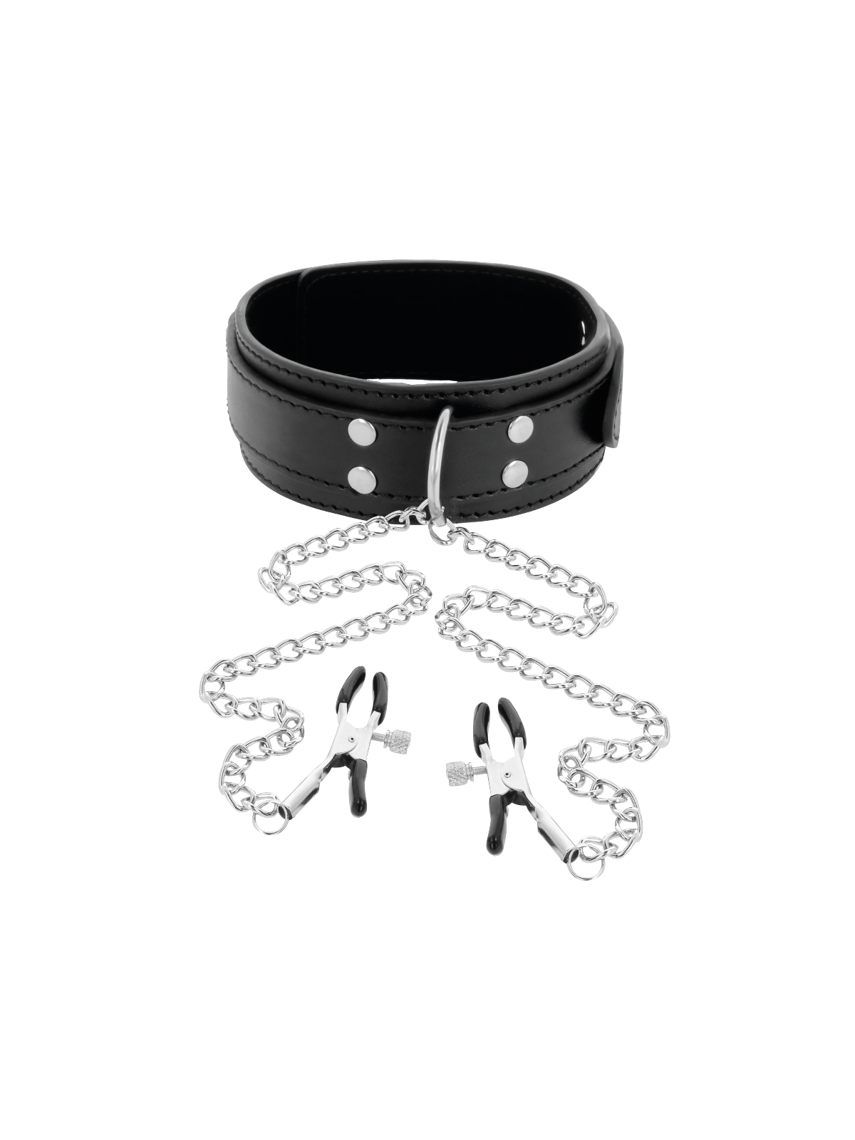 Darkness Collar Con Pinzas Para Pezones Negro - Comprar Collar BDSM Darkness - Collares BDSM (1)