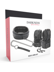 Darkness Esposas & Collar De Cuero Negro - Comprar Kit bondage y BDSM Darkness - Kits bondage & BDSM (4)
