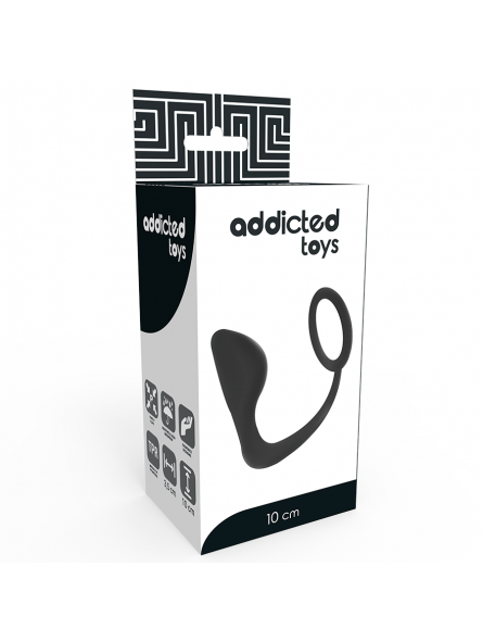 Addicted Toys Plug Anal Con Anillo Pene Negro - Comprar Estimulador próstata Addicted Toys - Estimuladores prostáticos (2)