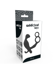 Addicted Toys Plug Anal Con Anilla Doble Pene & Testículos Negro - Comprar Vibrador pareja Addicted Toys - Estimuladores prostát