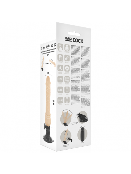 Basecock Realistic Vibrador Control Remoto 19.5 cm - Comprar Vibrador realista Basecock - Vibradores realísticos (3)