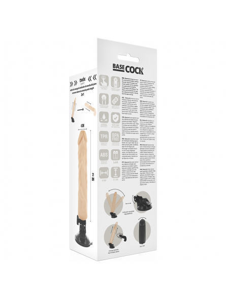 Basecock Realistic Vibrador Control Remoto 21 cm - Comprar Vibrador realista Basecock - Vibradores realísticos (3)