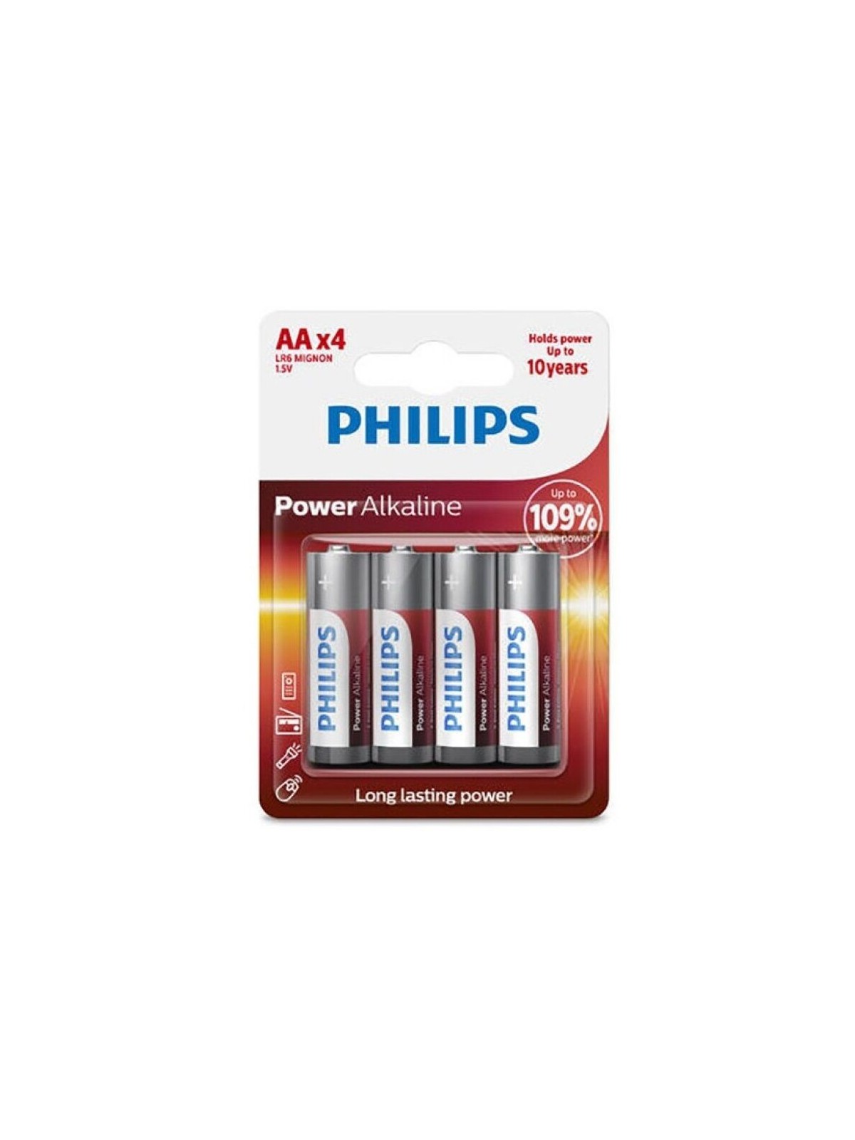 Philips Power Alkaline Pila AA LR6 Blíster*4 - Comprar Pilas y baterías Phillips - Pilas & baterías (1)