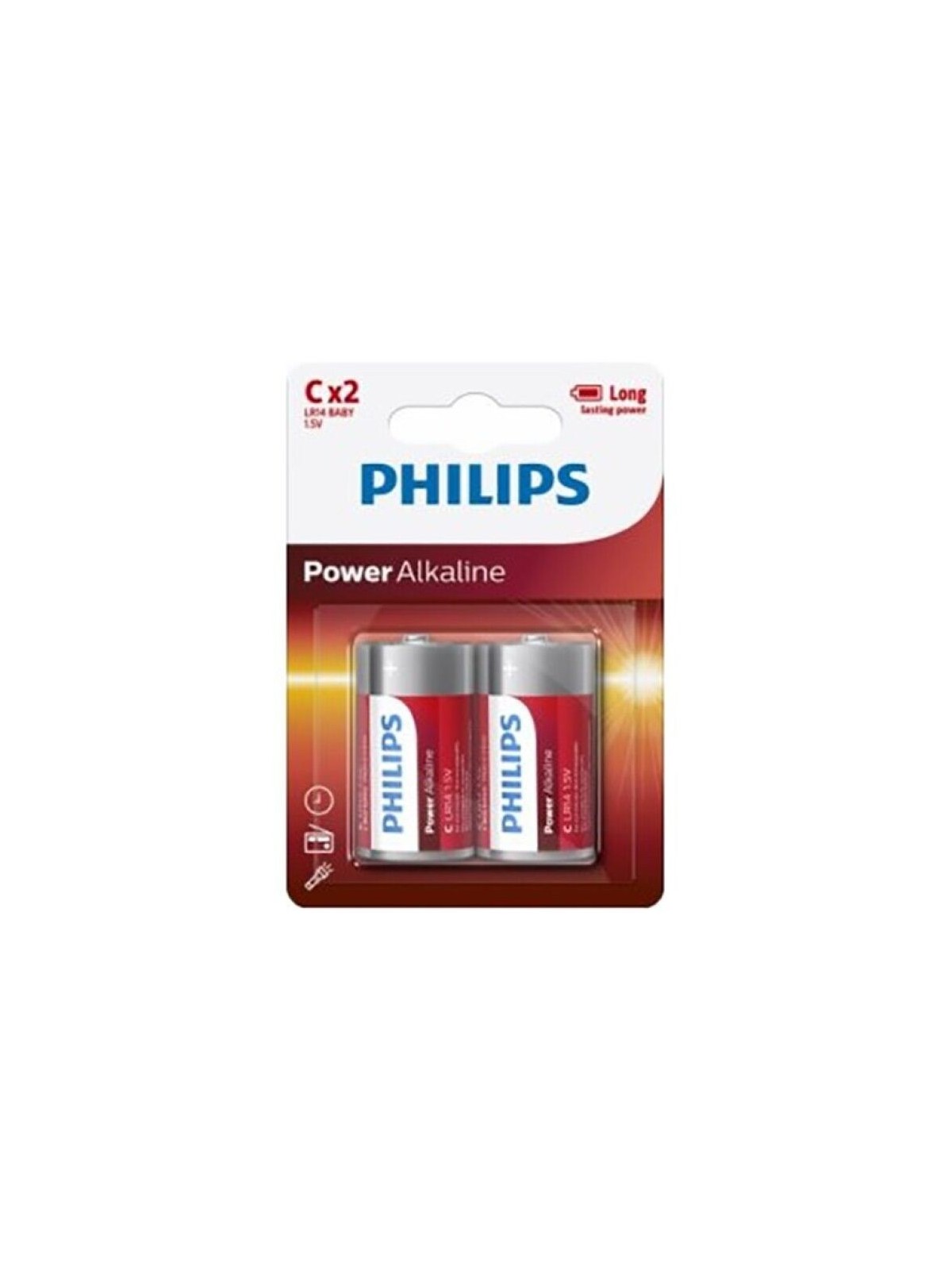 Philips Power Alkaline Pila C LR14 Blíster*2 - Comprar Pilas y baterías Phillips - Pilas & baterías (1)