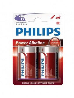 Philips Power Alkaline Pila D LR20 Blíster*2 - Comprar Pilas y baterías Phillips - Pilas & baterías (1)