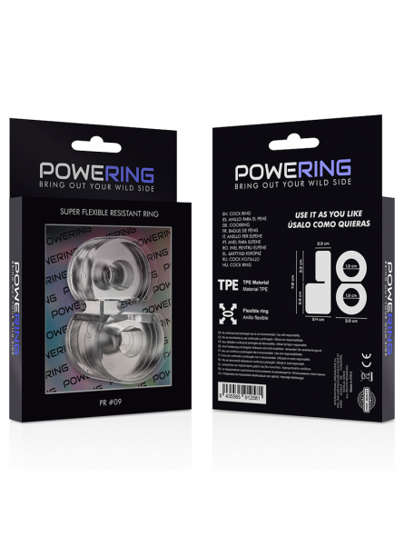 Powering Super Flexible & Resistente Anillo Pene Doble Pr09 - Comprar Anillo silicona pene Powering - Anillos de silicona pene (