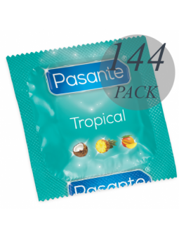 Pasante Preservativos Sabores Tropical 144 Unidades - Comprar Condones de sabor Pasante - Preservativos de sabores (1)