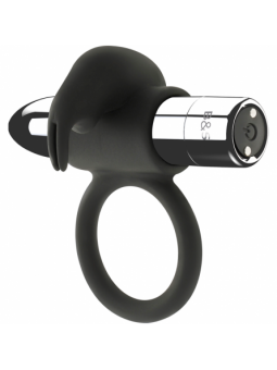 Black&Silver Burton Anillo Recargable 10 Modos Vibración - Comprar Anillo vibrador pene Black&Silver - Anillos vibradores pene (