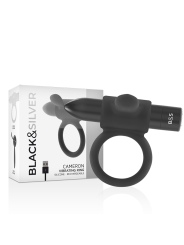 Black&Silver Cameron Anillo Recargable 10V - Comprar Anillo vibrador pene Black&Silver - Anillos vibradores pene (4)