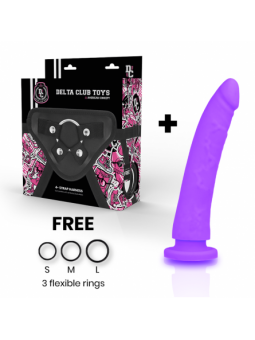 Delta Club Toys Arnés + Dildo Silicona Medica 17 x 3 cm - Comprar Arnés dildo sexual Deltaclub - Arneses sexuales (1)