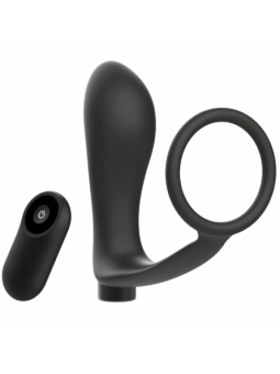 Addicted Toys Anilla Pene Con Plug Anal Control Remoto Negro Recargable - Comprar Estimulador próstata Addicted Toys - Estimulad