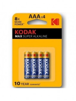 Kodak Max Super Pila Alcalina AAA LR03 Blíster*4 - Comprar Pilas y baterías Kodak - Pilas & baterías (1)