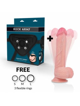 Rockarmy Arnés + Hawk Rotador & Vibrador 22 cm - Comprar Arnés dildo sexual Rock Army - Arneses sexuales (1)