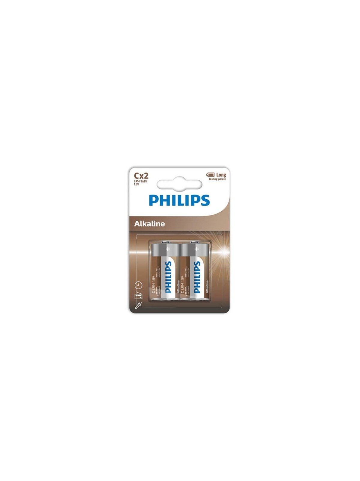 Philips Alkaline Pila C LR14 Blister 2 - Comprar Pilas y baterías Phillips - Pilas & baterías (1)