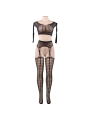 Queen Lingerie Bodystocking Top Manga Larga S-L - Comprar Bodystocking sexy Queen - Redes catsuits (4)