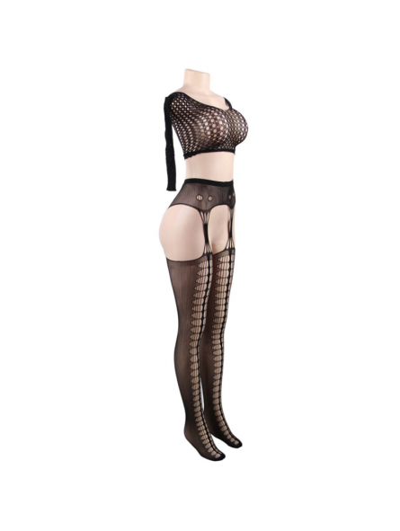 Queen Lingerie Bodystocking Top Manga Larga S-L - Comprar Bodystocking sexy Queen - Redes catsuits (5)