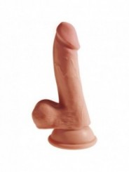 Kingcock Dildo Triple Densidad Testículos 17 cm | Consolador