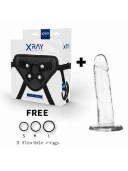 Xray Arnés + Dildo Transparente 18 x 4 cm | Arnés Dildo