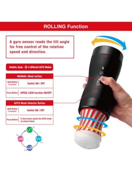 Tenga Vacuum Gyro Roller Succión & Rotación