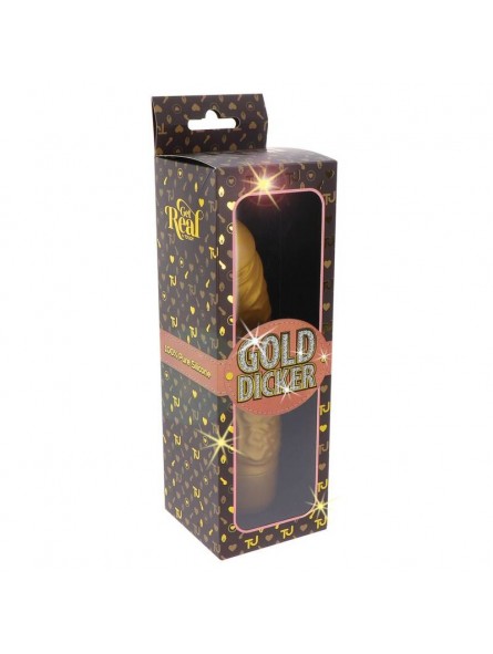 Get Real Gold Dicker Original Vibrador Dorado